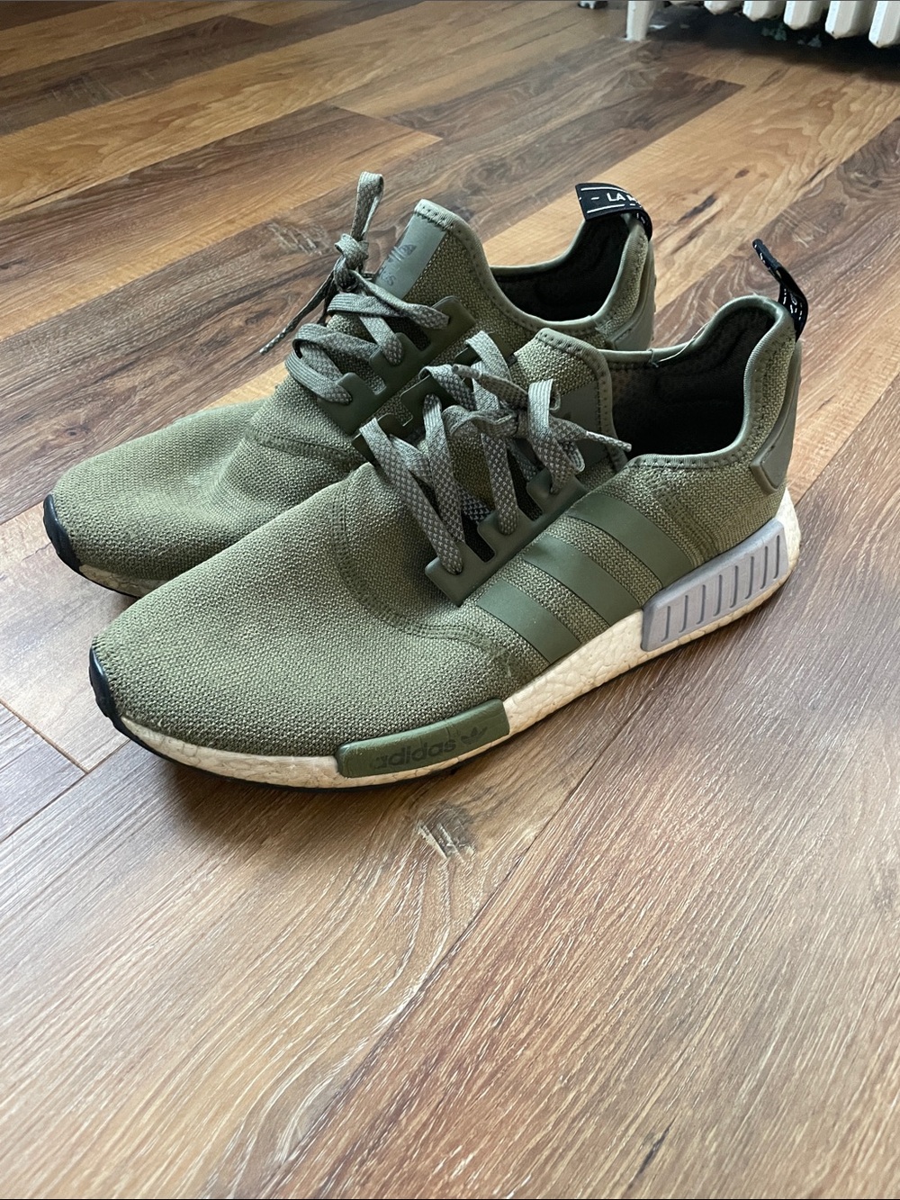 adidas Olive Men’s Knit Casual Sneakers